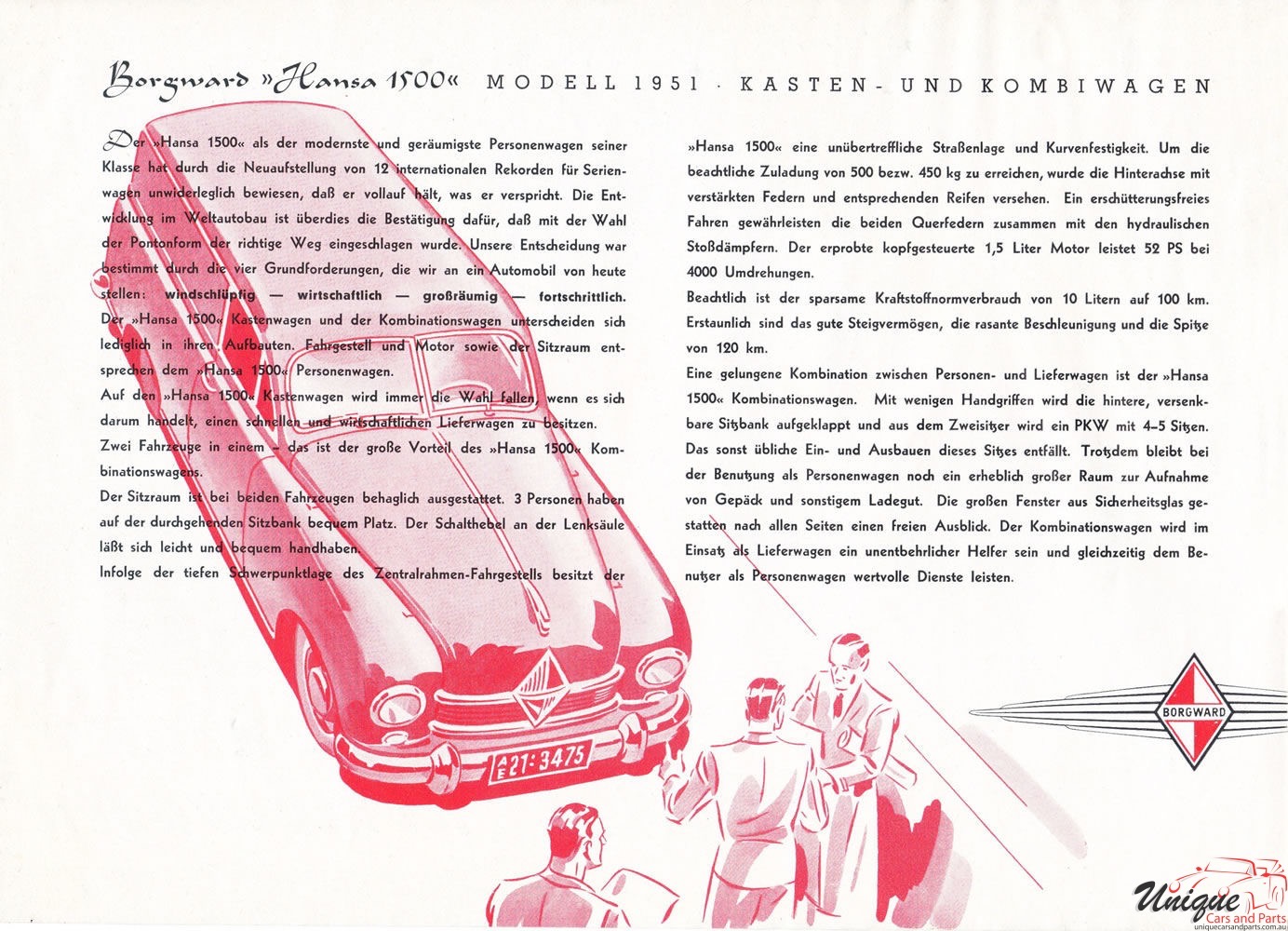 1952 Borgward Brochure Page 4